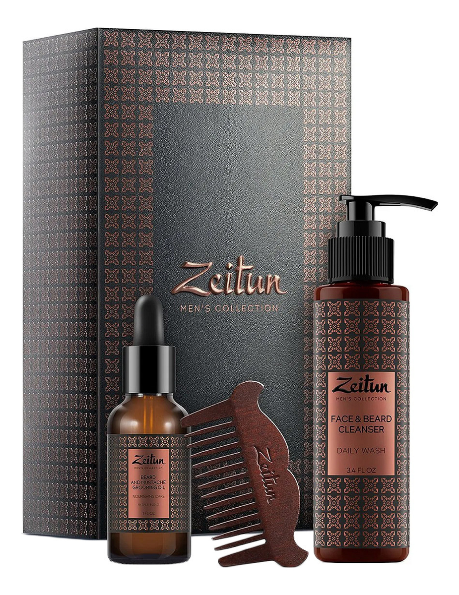 

Набор для лица, бороды и усов Брутальный уход (гель для умывания Face & Beard Cleanser 100мл + масло Beard And Mustache Grooming Oil 30мл + деревянный гребень)
