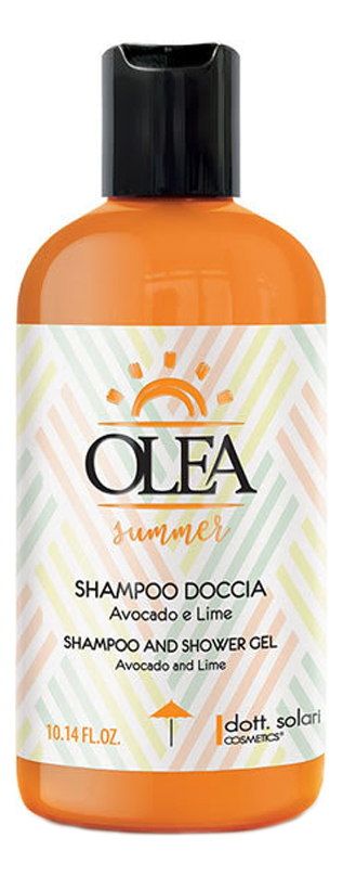 Шампунь и гель для душа с авокадо и лаймом Olea Summer Shampoo And Shower Gel 300мл защитное масло для волос с авокадо и лаймом olea summer 100 мл