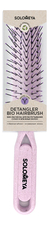 Solomeya Расческа для распутывания сухих и влажных волос Detangler Bio Hairbrush Pastel Lilac