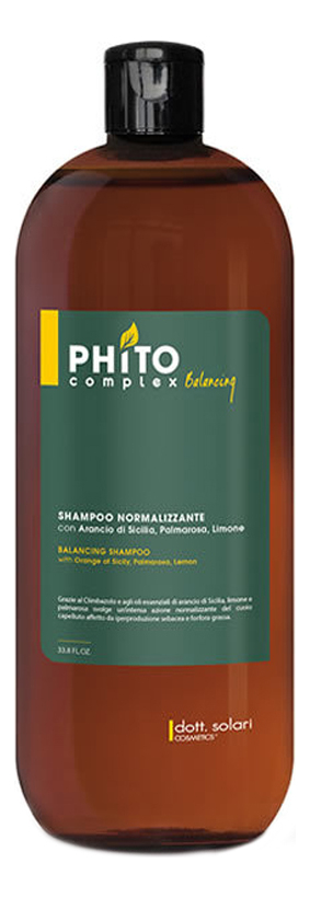 Балансирующий шампунь для склонной к жирности кожи головы и волоc Phitocomplex Balancing Shampoo: Шампунь 1000мл глиняная маска для склонной к жирности кожи головы phitocomplex balancing 150 мл