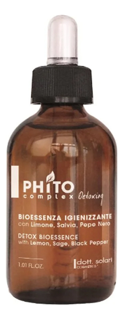 Биоэссенция-детокс для глубокого очищения кожи головы Phitocomplex Detox Bioessence 30мл kerastase genesis poudre detox детокс пудра для глубокого очищения кожи головы и уплотнения волос по длине 30 2 г