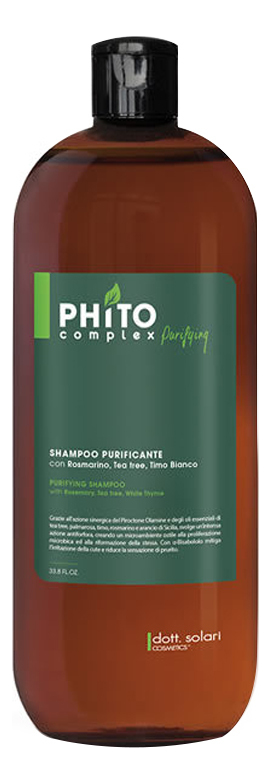 очищающий шампунь для волос против перхоти phitocomplex purifying shampoo шампунь 250мл Очищающий шампунь для волос против перхоти Phitocomplex Purifying Shampoo: Шампунь 1000мл