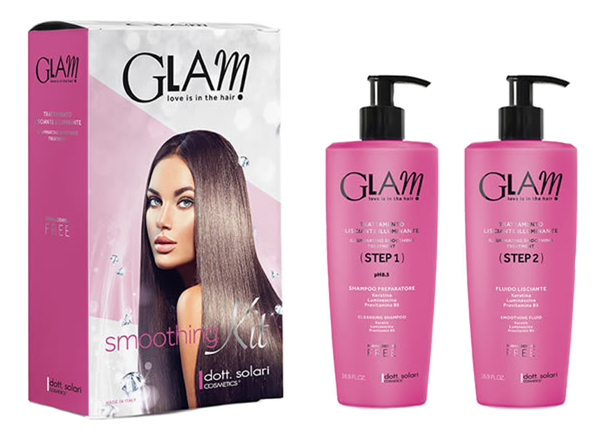 

Набор для разглаживания волос Glam Smoothing Treatment Kit (очищающий шампунь 500мл + флюид 500мл)
