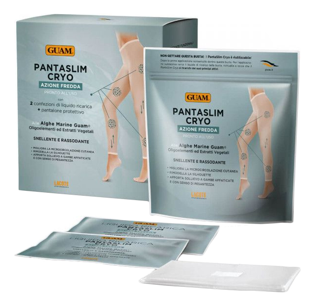 Набор для криотерапии Pantaslim Cryo (тканевые пропитанные штаны 1шт + жидкость для пропитки 2*100мл + полиэтиленовые штаны с эффектом сауны 1шт) набор для криотерапии guam pantaslim cryo 1 шт
