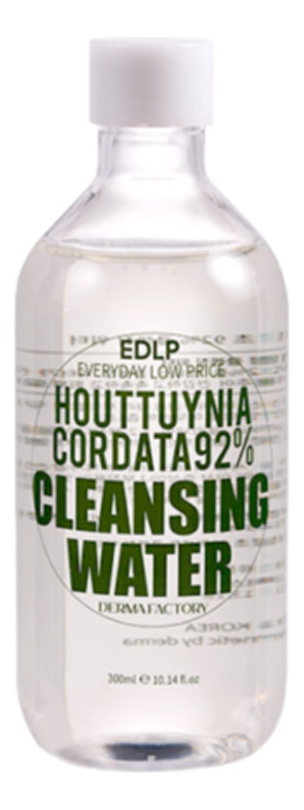 Очищающая вода для лица с экстрактом хауттюйнии Houttuynia Cordata 92% Cleansing Water 300мл очищающая вода houttuynia cordata 92% cleansing water