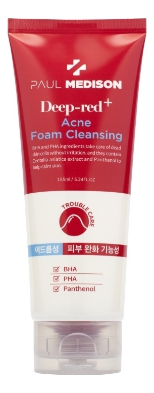 

Очищающая пенка для лица с кислотами Deep-Red Acne Foam Cleansing 155мл