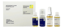 Schwanen Garten Набор для лица Antioxidant Clean Essentials Kit (гидрофильное масло 50мл + пенка 30мл + спрей для лица 50мл + эссенция для лица 50мл)