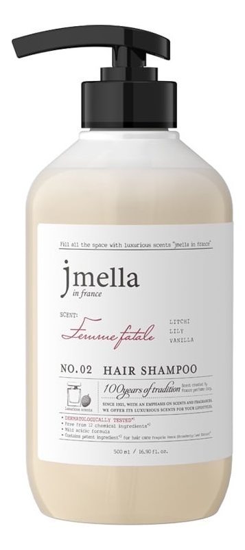 Парфюмерный шампунь для волос Favorite Femme Fatale Shampoo No2 (личи, лилия, ваниль): Шампунь 500мл парфюмерный крем для рук favorite femme fatale perfume hand cream no2 50мл личи лилия ваниль