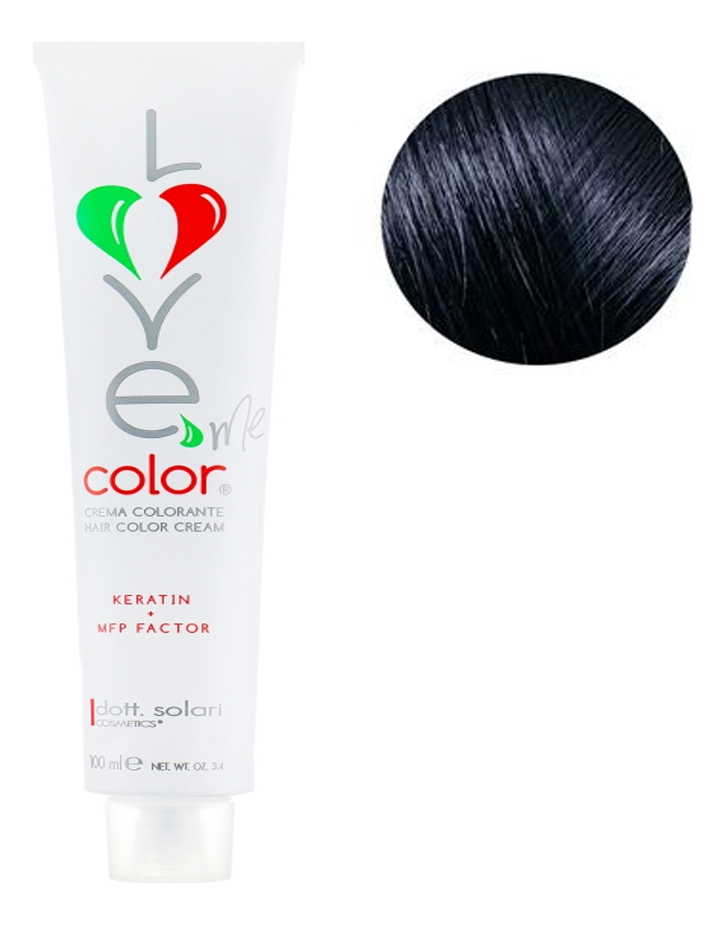 Крем-краска для волос Love Me Color Cream 100мл: 1.10 Иссиня-черный