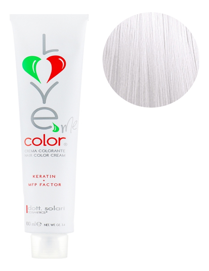 

Крем-краска для волос Love Me Color Cream 100мл: 12.11 Интенсивно-пепельный ультра блонд, Крем-краска для волос Love Me Color Cream 100мл