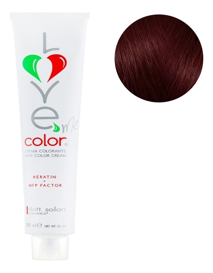 

Крем-краска для волос Love Me Color Cream 100мл: 5.6 Светло-каштановый красный, Крем-краска для волос Love Me Color Cream 100мл