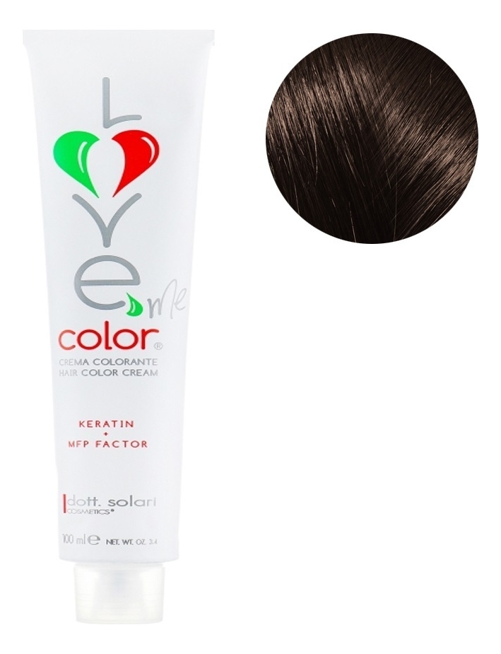 

Крем-краска для волос Love Me Color Cream 100мл: 5.71 Светло-каштановый холодный какао, Крем-краска для волос Love Me Color Cream 100мл