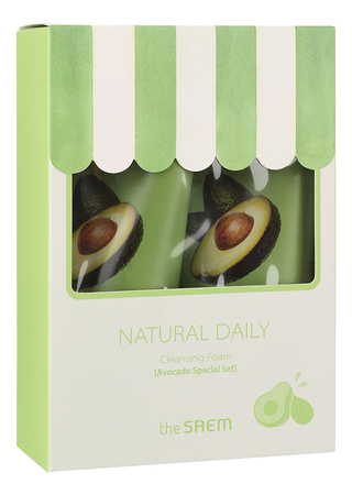 The Saem Пенка для умывания с экстрактом авокадо Natural Daily Cleansing Foam Avocado 2*150мл