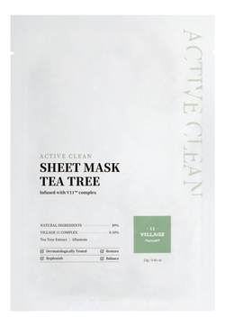 Антивозрастная тканевая маска для лица с экстрактом чайного дерева и алантоином Active Clean Sheet Mask Tea Tree 23г