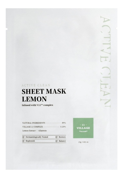 антивозрастная тканевая маска для лица с экстрактом лимона и алантоином active clean sheet mask lemon 23г Антивозрастная тканевая маска для лица с экстрактом лимона и алантоином Active Clean Sheet Mask Lemon 23г
