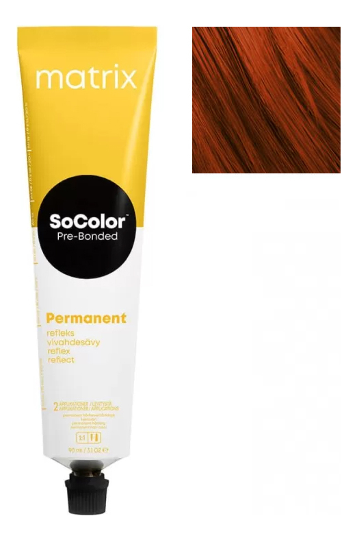 Стойкая крем-краска для волос SoColor Pre-Bonded Permanent 90мл: 6RC+