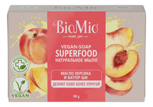 BioMio Натуральное мыло Масло персика и баттер ши Vegan-Soap Superfood 90г