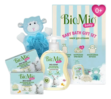 BioMio Детский набор для купания Baby Bath Gift Set (жидкое мыло 300мл + крем-мыло 2*90г + мочалка)