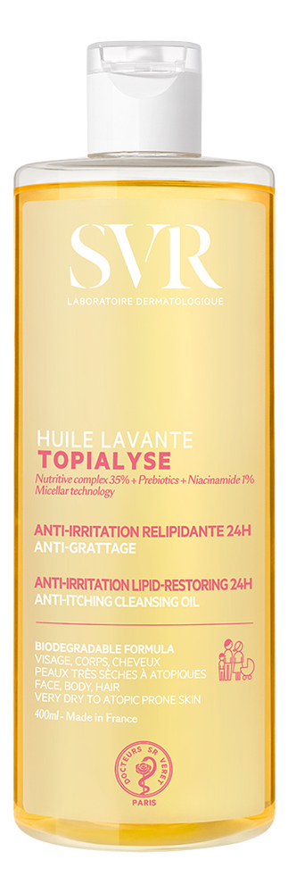 

Мицеллярное очищающее масло для лица Topialyse Huile Lavante Micellaire: Масло 400мл, Мицеллярное очищающее масло для лица Topialyse Huile Lavante Micellaire