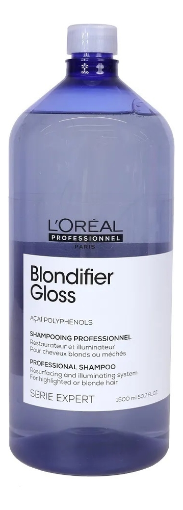 Шампунь для сияния волос Serie Expert Blondifier Gloss Shampooing: Шампунь 1500мл очищающий шампунь для волос serie expert curl expression shampooing шампунь 1500мл
