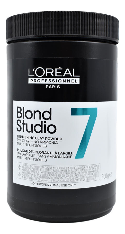 Обесцвечивающая пудра-глина до 7 уровней осветления Blond Studio Lightening Clay Powder 500г обесцвечивающая пудра до 9 уровней осветления blond studio lightening powder 500г