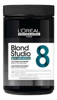 Обесцвечивающая пудра с бондингом Blond Studio Bonder Inside Lightening Powder 500г обесцвечивающая пудра до 9 уровней осветления blond studio lightening powder 500г