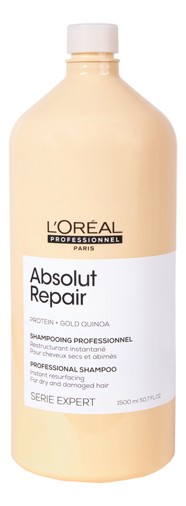 Шампунь для сильно поврежденных волос Serie Expert Absolut Repair Protein + Gold Quinoa Shampooing: Шампунь 1500мл защитный золотой уход для сильно поврежденных волос k plex gold bond enhancer