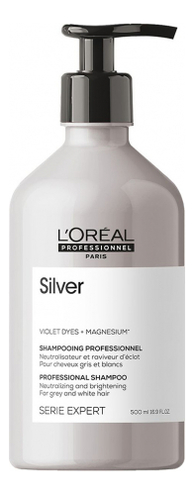 Шампунь для нейтрализации желтизны Serie Expert Silver Violet Dyes + Magnesium Shampooing: Шампунь 500мл