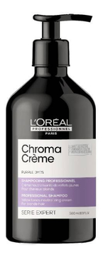 Шампунь с фиолетовым пигментом для нейтрализации желтизны светлых волос Serie Expert Chroma Creme Purple Dyes