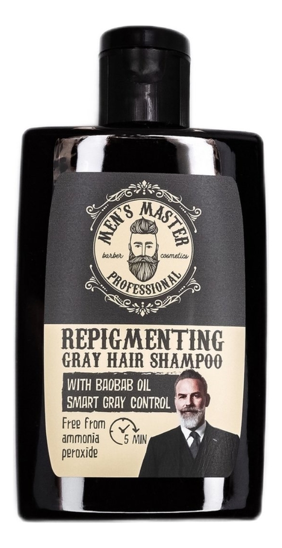 

Репигментирующий шампунь для седых волос Men's Master Repigmenting Gray Hair Shampoo 120мл