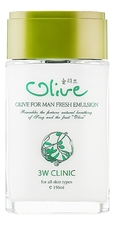 3W CLINIC Освежающая эмульсия для лица с экстрактом оливы Olive For Man Fresh Emulsion 150мл