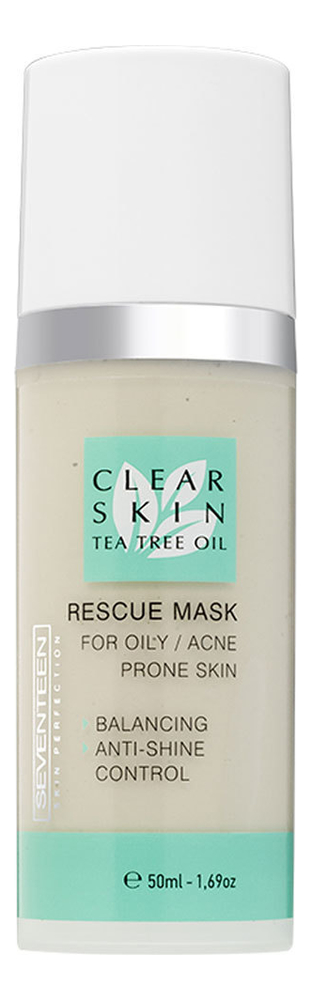 Маска для лица с маслом чайного дерева Clear Skin Tea Tree Oil Rescue Mask 50мл