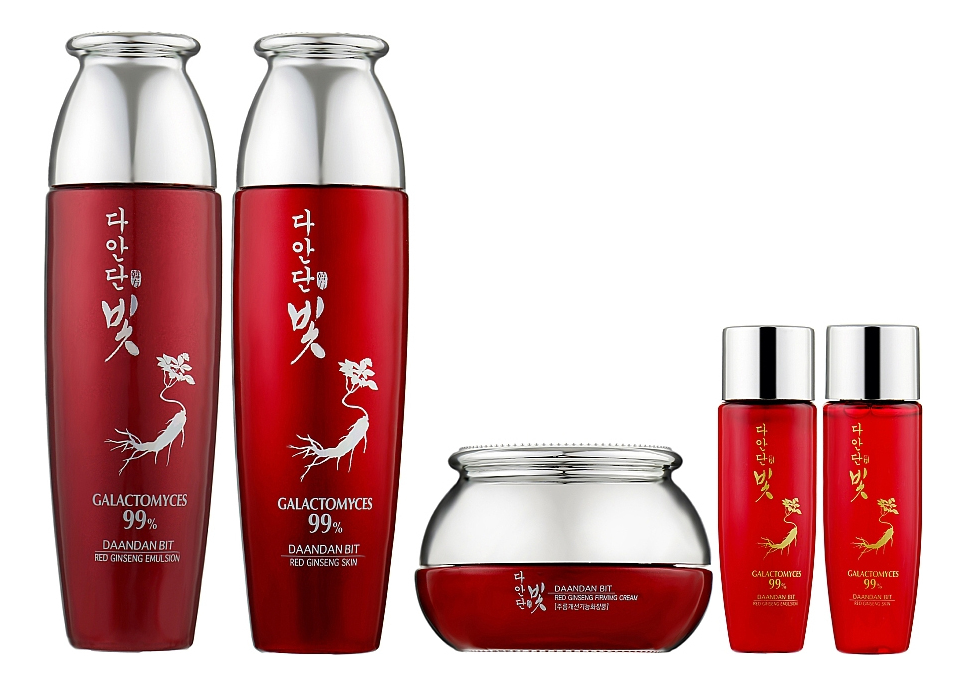 подарочный набор daandan bit premium red ginseng 3 set 5 шт Набор для лица с экстрактом красного женьшеня Daandan Bit Premium Red Ginseng (тонер 150/30мл + эмульсия 150/30мл + крем 50мл)