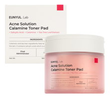 EUNYUL Пэды с экстрактом каламина для проблемной кожи лица Lab Acne Solution Calamine Toner Pad 60шт