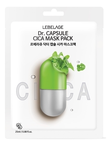 Тканевая маска для лица с экстрактом центеллы азиатской Dr. Capsule Cica Mask Pack 25мл: Маска 1шт