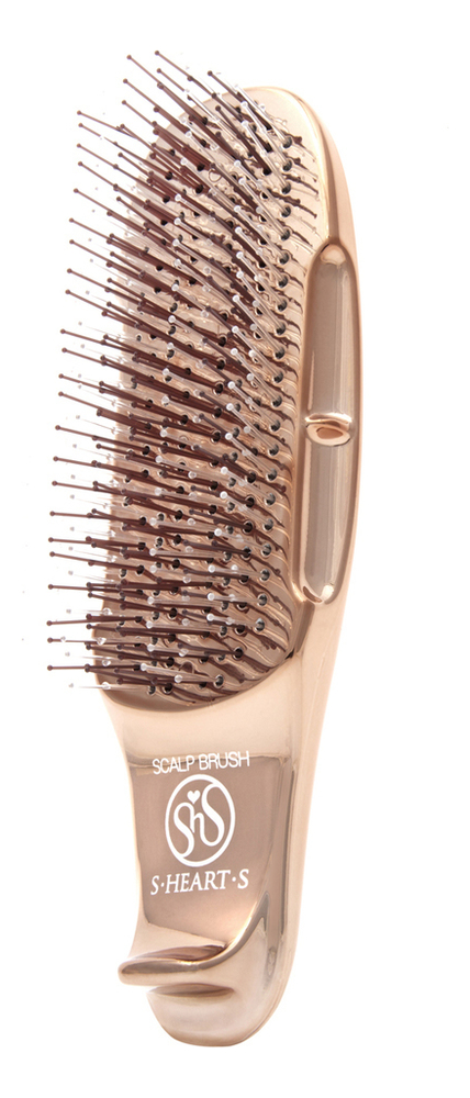 Универсальная массажная расческа Scalp Brush World Short (розовое золото)