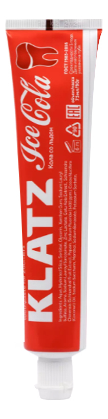 Зубная паста Кола со льдом Zoomers 75мл зубная паста klatz для поколения z кола со льдом 75 мл
