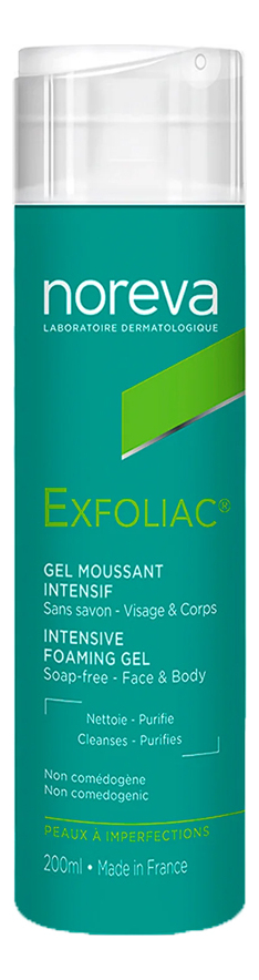 Мягкий очищающий гель для лица и тела Exfoliac 400 мл