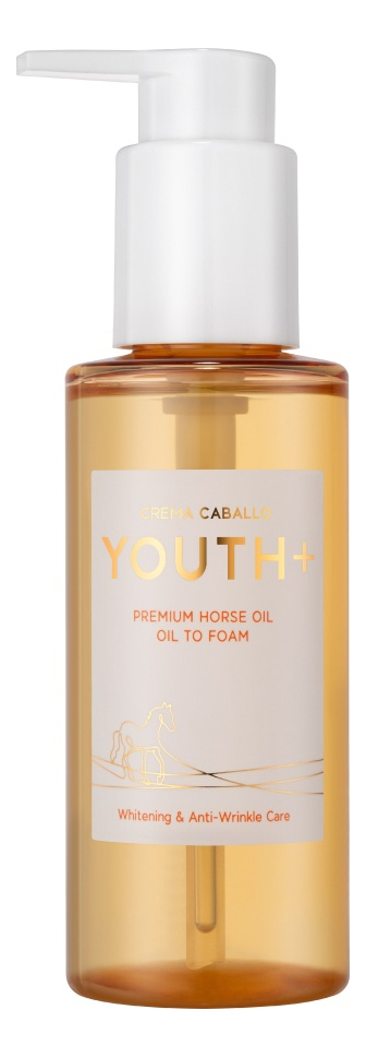 Антивозрастное очищающее масло-пенка для лица с лошадиным жиром Crema Caballo Youth+ Premium Horse Oil To Foam 110мл