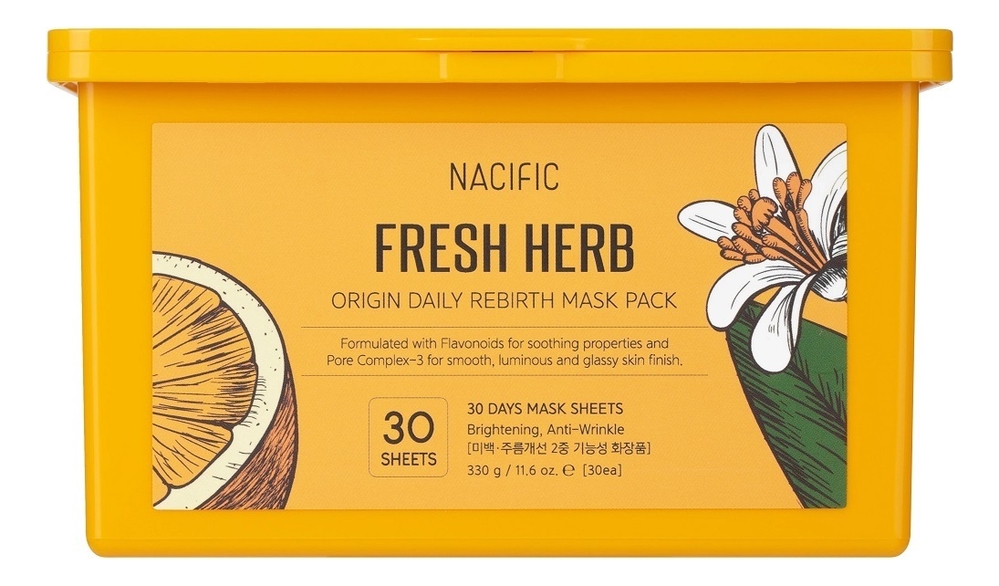 Тканевая маска для лица Fresh Herb Origin Daily Rebirth Mask Pack 30шт
