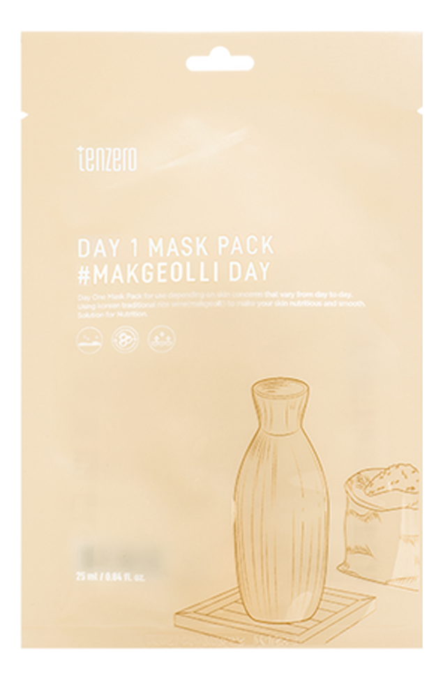 TENZERO тканевая маска с экстрактом риса day 1 mask pack makgeolli day ...