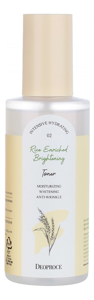 Осветляющий тонер для лица с экстрактами злаковых культур Rice Enriched Brightening Toner 200мл