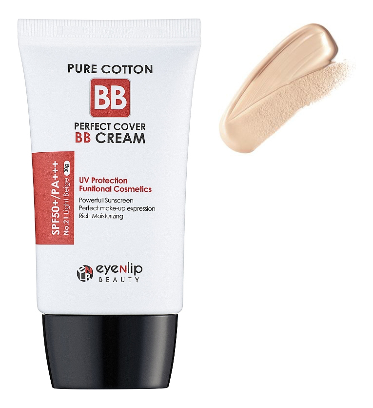 BB крем для лица Pure Cotton Perfect Cover BB Cream SPF50+ PA+++ 30г: 21 Light Beige