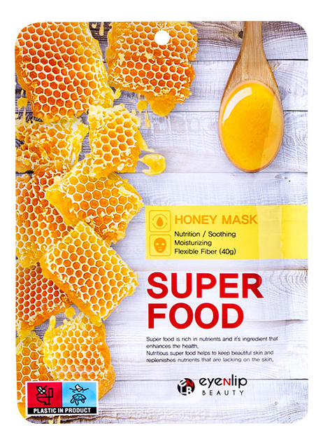 Тканевая маска для лица с экстрактом меда Super Food Honey Mask 23мл маска на тканевой основе с экстрактом меда super food mask honey