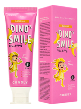 Consly Гелевая зубная паста c ксилитом и вкусом банана от 3 лет Dino's Smile Kids Gel Toothpaste Banana 60г