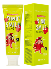 Consly Гелевая зубная паста c ксилитом и вкусом клубники от 3 лет Dino's Smile Kids Gel Toothpaste Strawberry 60г