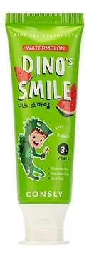 Гелевая зубная паста c ксилитом и вкусом арбуза от 3 лет Dino's Smile Kids Gel Toothpaste Watermelon 60г