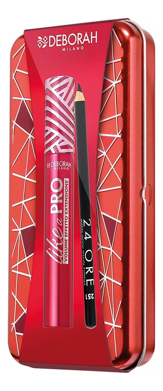 Набор для макияжа в стальном футляре No1 (тушь для ресниц Like A Pro + карандаш для век 24 Ore Long Lasting)