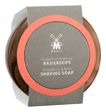 Muehle Твердое мыло для бритья в деревянной чаше Skin Care Grapefruit & Mint Shaving Soap 65г (грейпфрут и мята)