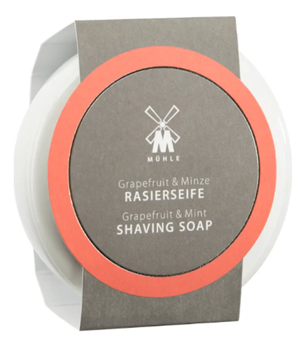 Твердое мыло для бритья в фарфоровой чаше Skin Care Grapefruit & Mint Shaving Soap 65г (грейпфрут и мята)